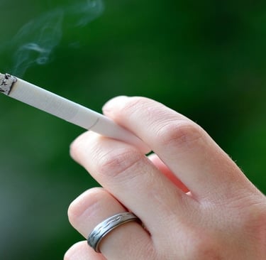 Hand of smoking person