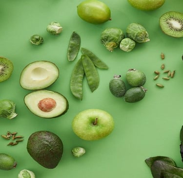 Fruits and Green vegetables