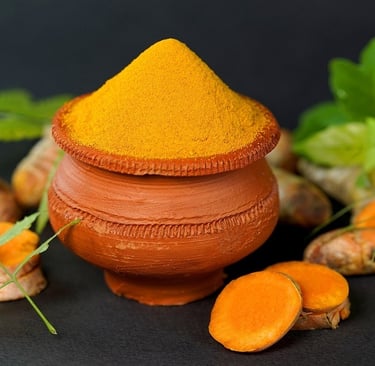Turmeric in a mud pot
