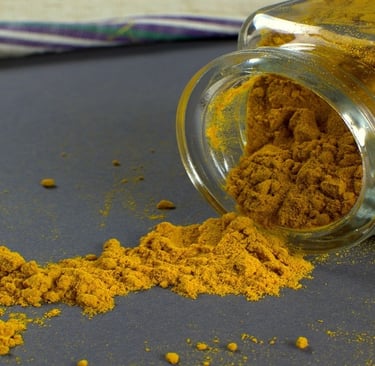 Turmeric in a glass jar