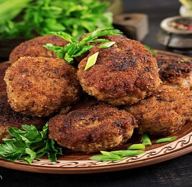 Vegetarian Patties on a Plate