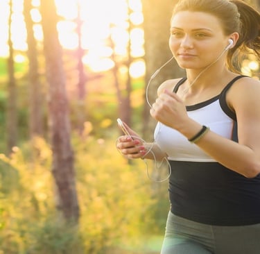 Woman running in the morning