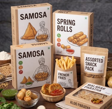 Private label and customized packaging solutions for frozen snacks and veges- HoReCa and Retail