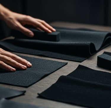 a person is holding a piece of cloth