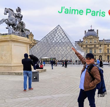 man at the Louvre Paris France