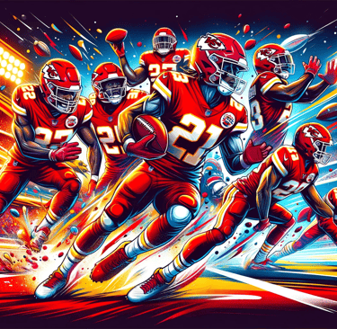 showcases Kansas City Chiefs players in vibrant action during the Pro Bowl