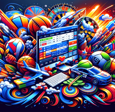 Kansas sports betting excitement in vivid artwork.
