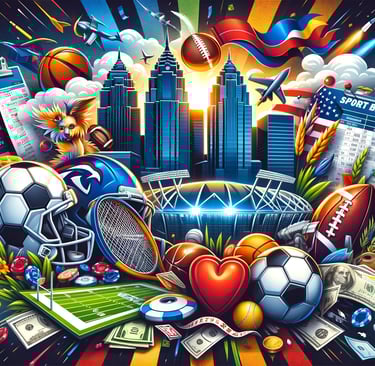 Sports betting platforms and promotional codes in Kansas, depicted vibrantly and engagingly
