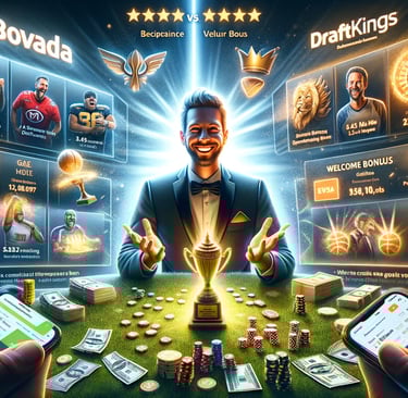 Bovada and DraftKings highlighting Bovada's superior features.