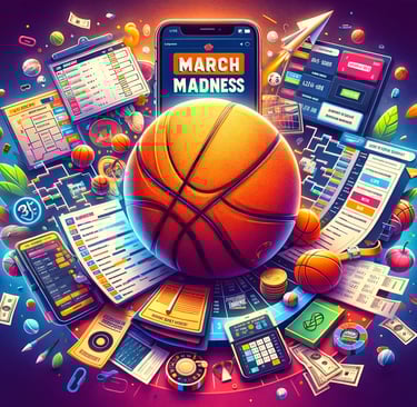 Captures the excitement of the NCAA March Madness basketball tournament