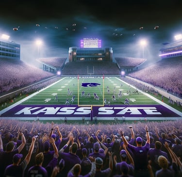 The vibrant atmosphere of a night game at Bill Snyder Family Stadium
