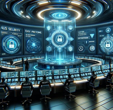 High-tech security room monitoring online gaming safety