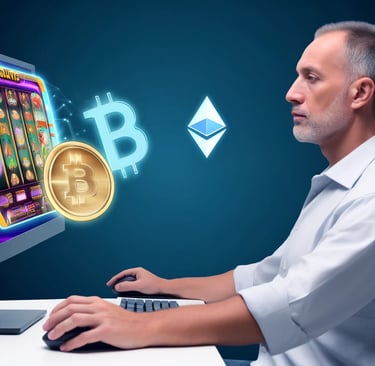 Middle-aged man engaging in responsible gambling practices, including setting limits