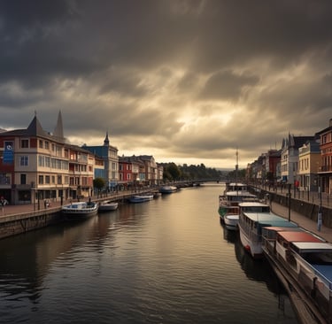 A person walks past a large advertising billboard for lifestyle serviced apartments. The billboard features text promoting one to three bedroom units with social facilities. In the background, a partially demolished or deteriorating building is visible. The scene is in black and white, adding a stark contrast to the modern advertisement and the old structure.