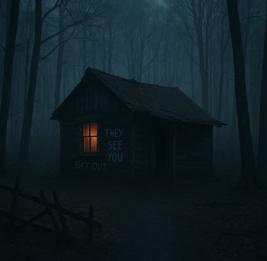 Cabin at night
