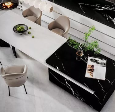 Black white sintered stone wall tiles large format