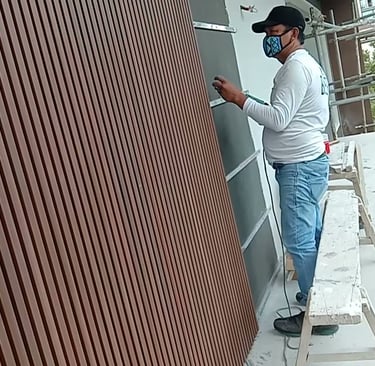 install brown wpc exetrior siding cladding