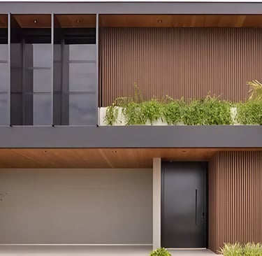 brown wpc outdooe fluted siding cladding