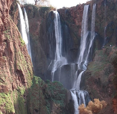 morocco marrakech a waterfall in the middle of a canyon