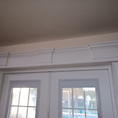 Custom crown molding header for French doors