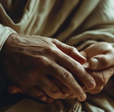 a man holding his hands together