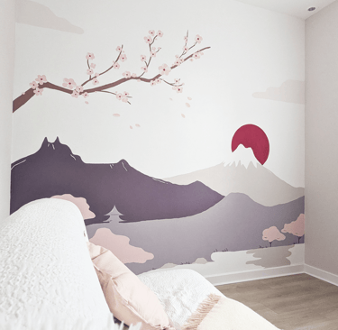 fresque murale paysage japon corée peinture sur toile