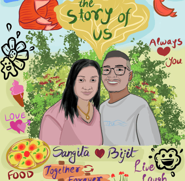 custom digital art- couple story