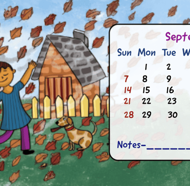 custom calendar-September