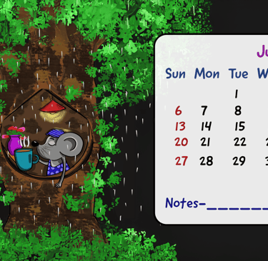 custom calendar-July