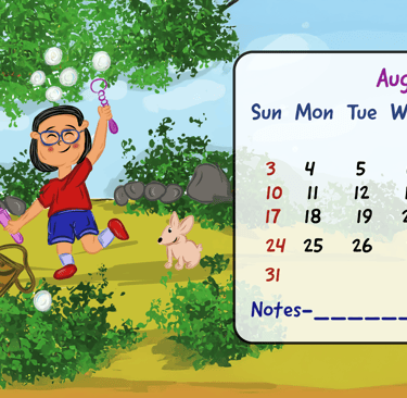 custom calendar-August