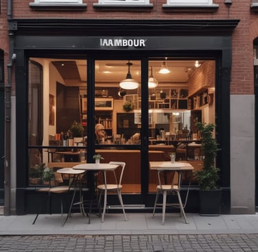 A vibrant yellow, weathered wall with a green, peeling wooden shutter above a storefront. The faded maroon awning displays the word 'LAVASECCO'. Below, the entrance reveals a glimpse into a shop with cleaning equipment visible and informational posters displayed on the glass.