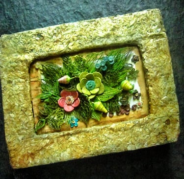 Pumpkin seed husk framed recycle paper flower quilling for unique seed decoration 