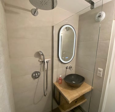 Lavabo et douche à l’italienne