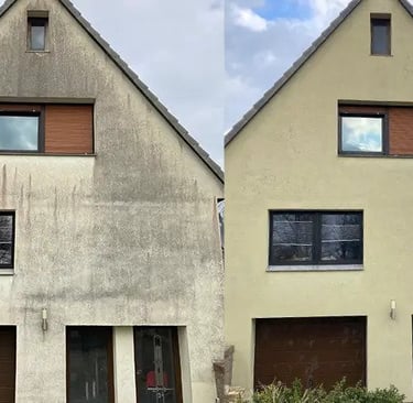 Fassaden-, Dach-, Fenster-, PV- und Pflastersteinreinigung von Easy-Sauber – gründlich, professionel