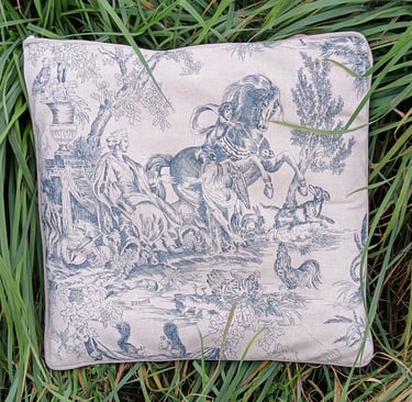 coussin toile de Jouy - 40x40 - fabrication française