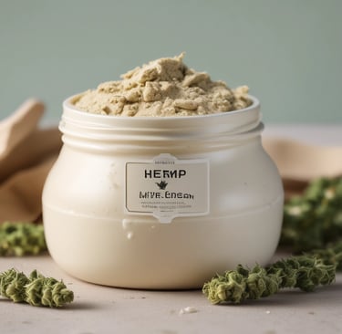 a jar of hemp butter with cannabis cannabis