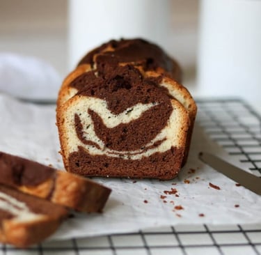 Budín marmolado de cacao