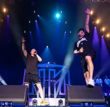 Hilltop Hoods performance in Adelaide at the Entertainment Centre 2023. Su