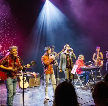 Sheeps Christmas Concert at the Edinburgh Fringe 2025. Live band on stage at Pleasance Grand