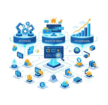A imagem é um diagrama complexo e detalhado que representa um "Plano Avançado" de marketing digital 