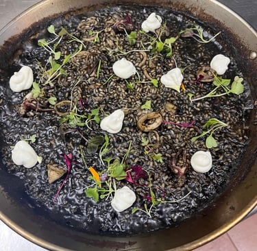 black rice with squid