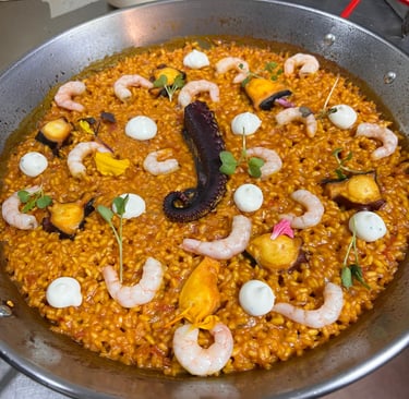 rice with octopus and prawns from Málaga