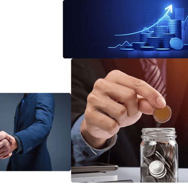 a man in a suit and tie is holding a coin