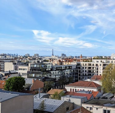 Vue sur Paris avec la Tour Eiffel depuis Montrouge.
