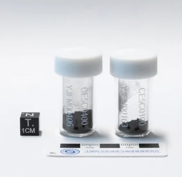lunar soil samples in glass vails