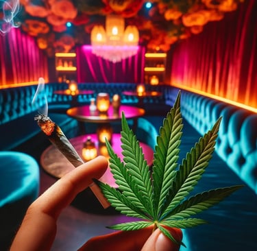 a person holding a marijuana leaf in their hand