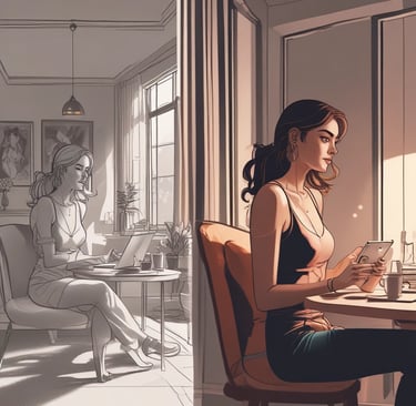 A dog peeks out from under a gate with a warning sign.