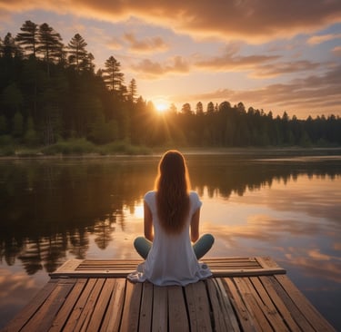 A woman looking at her reflection in a mirror