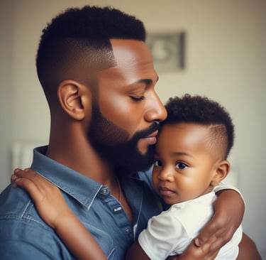 a man in glasses and a shirt is holding a baby