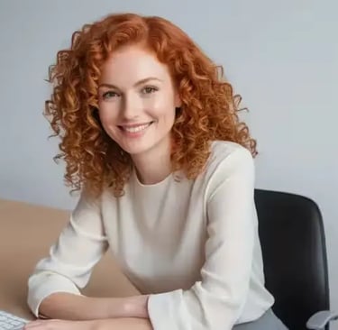 Une jolie fille rousse souriant à la caméra